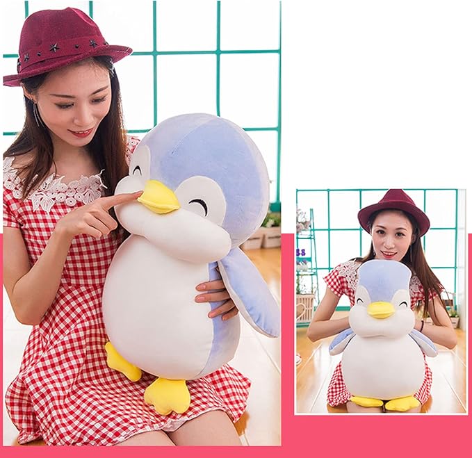 21.6 Inch Plush Penguin Stuffed Animal Hugging Pillow with Smile Face - Cuddly Penguin Plushie Toy for Kids and Lovers