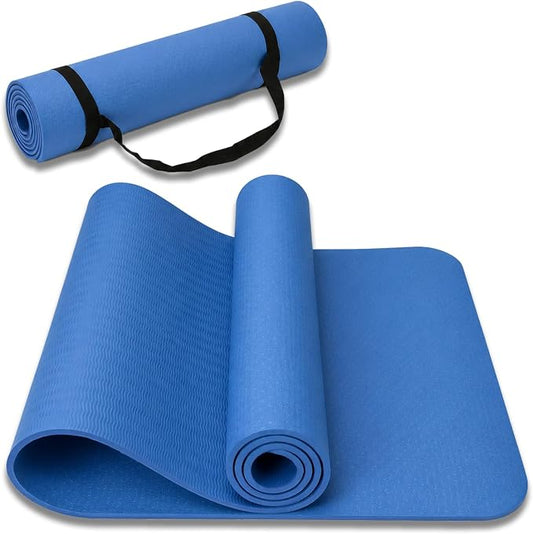 Thick and Wide Yoga Mat 72''x24''/35''(8mm/10mm) for Women and Men, Durable & Cushioned Yoga Mat with Carrying Strap for Pilates, Stretching and Home Workout