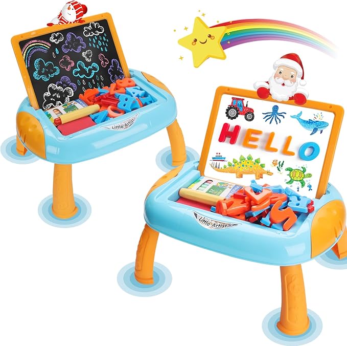Toys for 1-2 Year Old Boys, Toddler Boy Toy with Magnetic Letters and Numbers, Learning and Educational Toys for 1 2 Year Old, Boys Birthday (Blue,Orange)