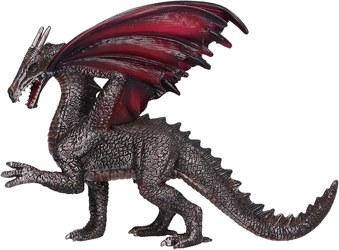 LIZEALUCKY Dragon Action Figurine,Ancient Dragon Figures Model,Poseable Dragon Model for Tabletop RPG & Display (Black)