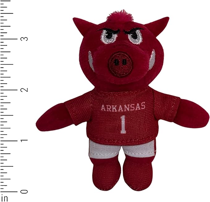 Bobbi-Dobbiez Attachable Plushie University of Arkansas Big Red Mascot – Attaches to Backpacks, Bags, Shoes, Water Bottles, and More