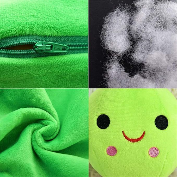 Giant Peas in A Pod Plush Toy Pea Pod Pillow Cute Pea Stuffed Toys Plant Doll Various Sizes (Yellow Beans,19.6''/50cm)