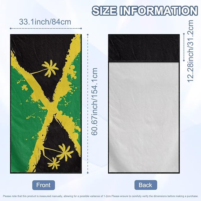 INSTANTARTS Jamaican Flag Coconut Tree Car Seat Towel Cover Yoga Towel Car Seat Cover