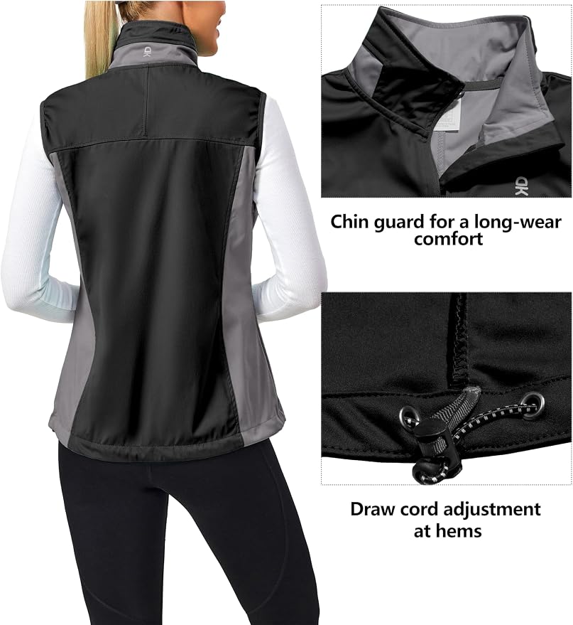 Little Donkey Andy Women's Lightweight Vest Windproof Sleeveless Jacket | Cycling Windproof Vest, Water-Repellent Stretch Shell, Lightweight Tennis Running Outerwear, Golf Hiking Workout Sleeveless