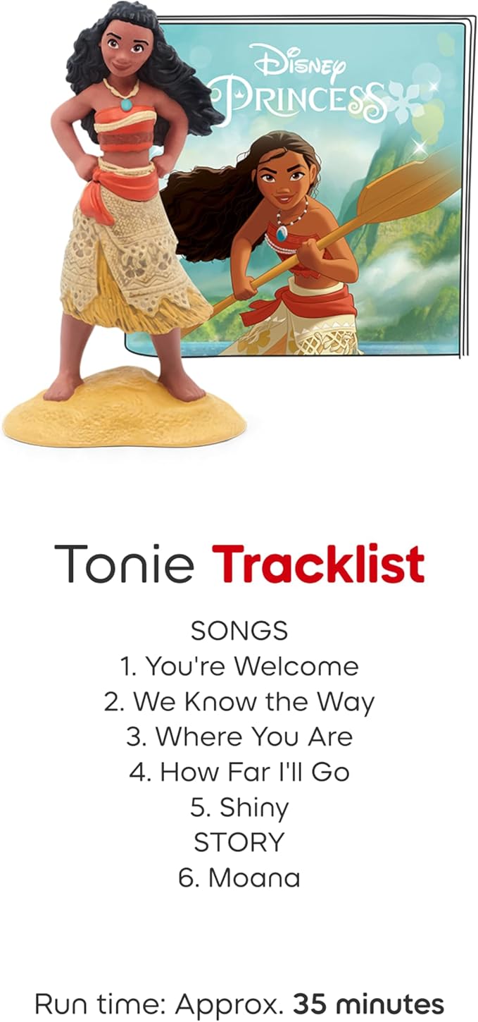 Toniebox 2 Audio Player Disney Princess Bundle for Kids 3+ with Ariel, Moana, Merida, and Belle - Sky Blue