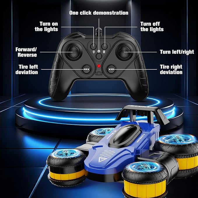High Speed Drift Remote Control Stunt Deformation Car, Birthday Gifts, for Boys and Girls 3-16 Years Old (Green)
