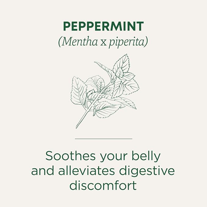Traditional Medicinals Organic, Peppermint Tea - Helps Soothe Belly from Occasional Gas and Bloating - Kosher, Non-GMO, Caffeine-Free, Compostable - 16 Tea Bags