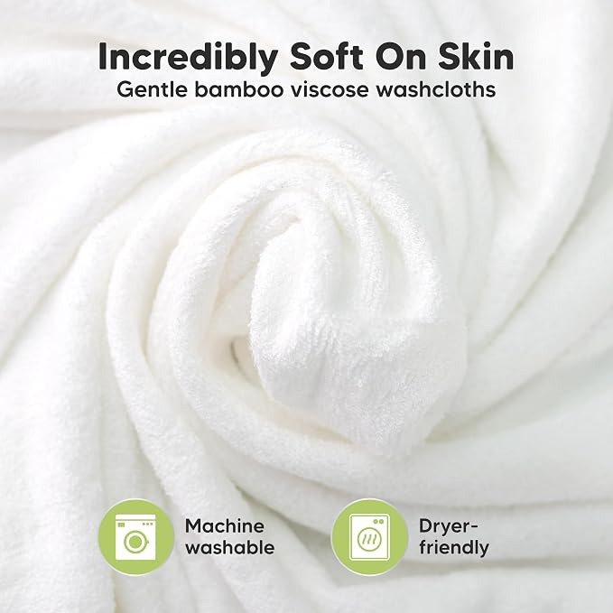 6-Pack Baby Washcloths – Soft Absorbent Viscose from Bamboo Washcloths for Face, Body, Baby Towels for Newborn, Kids, Toddlers, Infant, Gentle on Sensitive Skin, 10x10 Reusable Face Towels (Hills)