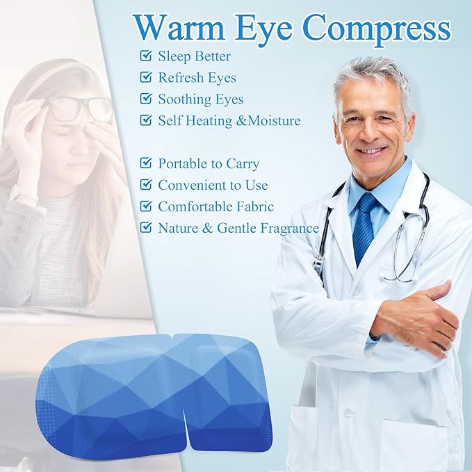 16Packs Steam Eye Mask, Heated Eye Mask for Sleeping, Warm Compress for Eyes, Self Heating Disposal Steam Mask for Home Sleep, Office, Spa, Travel Essentials Mothers Day Gifts (Unscented)