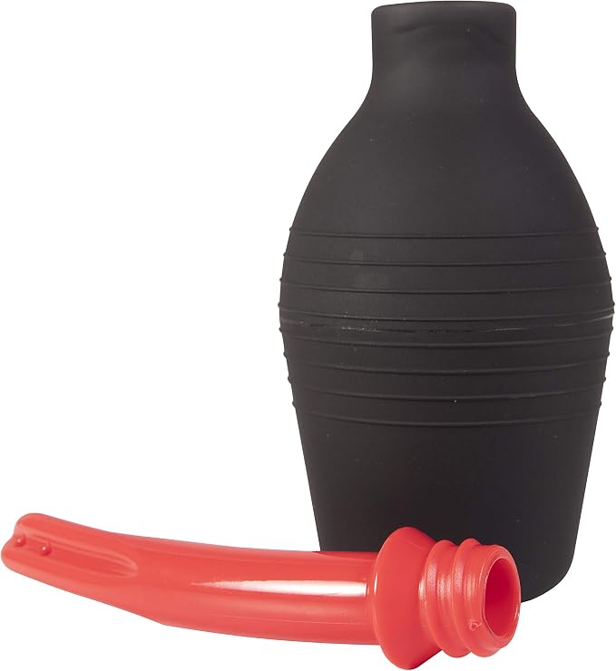 Abyclean Anal Douche Enema Bulb Vaginal Douche Enema Cleaner for Women’s or Man’s Health with 2 Nozzles (500ml Black)