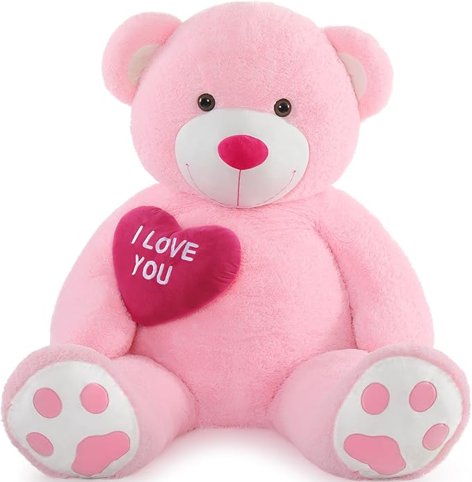MaoGoLan Giant Teddy Bear 6 Feet- I Love You Red Heart Big Pink Teddy Bear Stuffed Animal - Huge Valentines Teddy Bear for Girlfriend,Boyfriend,Wife,Lover - Anniversary, Birthday