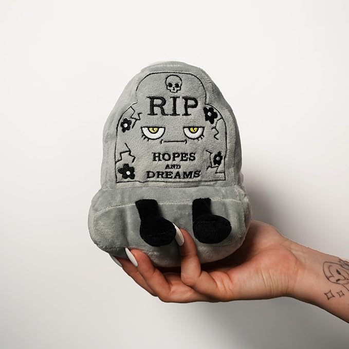 Rest in Plush Collectible – Spooky Cute Stuffed Toy, Soft Halloween Plushie for Collectors, Trick or Treat Gift, Fall Holiday Decoration - RIP Hopes & Dreams