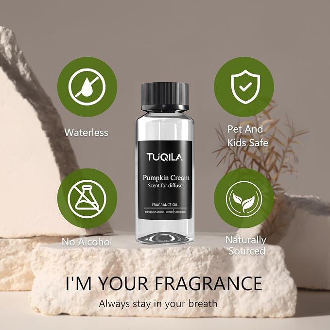 Waterless Diffuser Oil Pumpkin Cream, Essential Scent Oil Usage Cold Air Waterless Diffuser, Luxury Air Scents Oils & Home Fragrance - Bottle120 ML, Natural Flavour