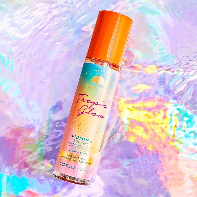 Tree Hut Tropic Glow Firming Body Oil, Hydrating Oil with Cupuacu Butter, Made with Guarana & Pistachio for Glowing Skin, 5 fl oz