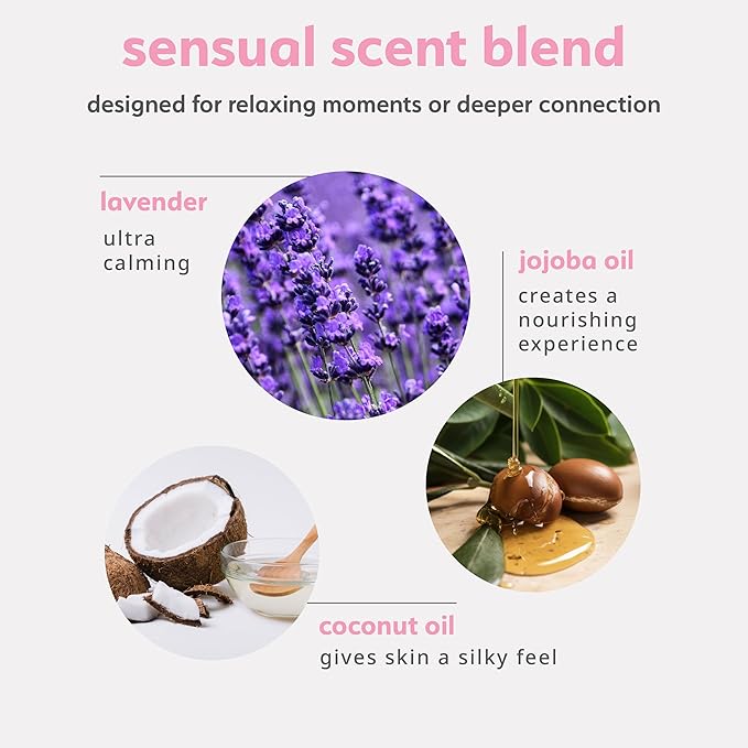 plusOne Sensual Body Oil – Lavender Vanilla Massage & Intimate Oil, 2 fl oz | Plant-Based Blend with Coconut, Jojoba & Sweet Almond Oil, Vegan & Cruelty-Free
