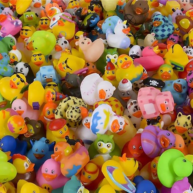 400-Pack Assortment Rubber Duck Toy Duckies for Kids, Bath Birthday Gifts Baby Showers Classroom Incentives, Summer Beach and Pool Activity, 2" (400-Pack)