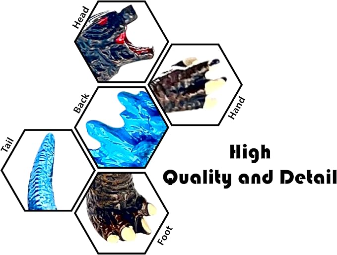 TwCare Godzilla vs. Kong Toy Action Figure: King of The Monsters, Movie Series Movable Joints Soft Vinyl, Travel Bag