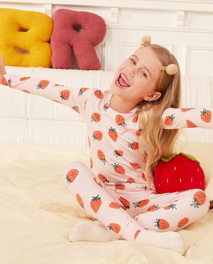 Bamboo Viscose Toddler Girls Kids Pajamas Unicorn Mermaid Pjs Long Sleeve Snug fit 12M-8Y 2pcs Soft Jammies