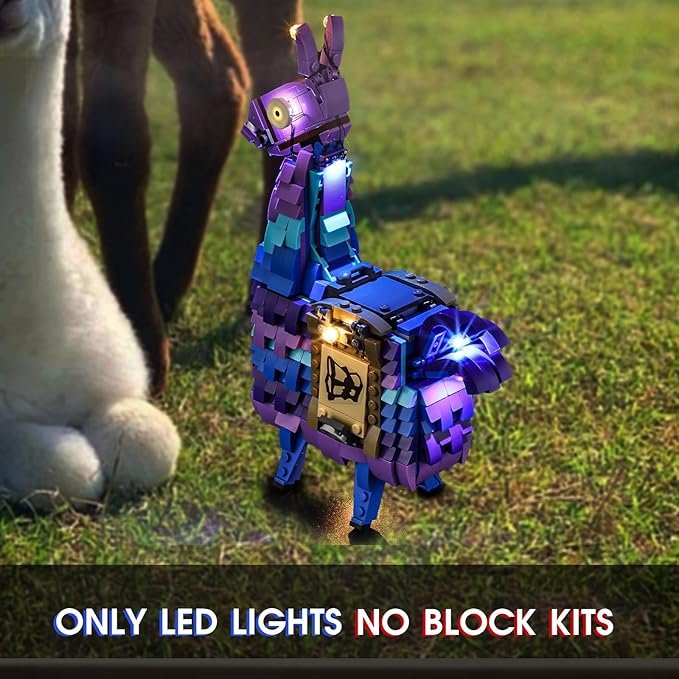 Vaodest Led Light for Lego 77071 Fortnite Supply Llama Blocks Model,Design and Configuration Compatible with Model 77071(Led Light Only, Not Building Block Kit)