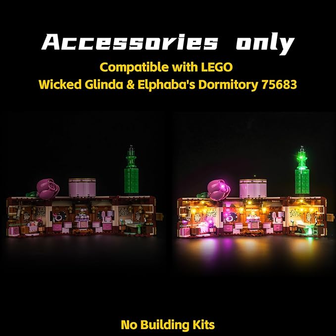 BrickBling LED Lighting Kit Compatible with Lego Wicked Glinda & Elphaba's Dormitory, Creative Light Compatible with Lego 75683-Lights Only, Not Come with Model