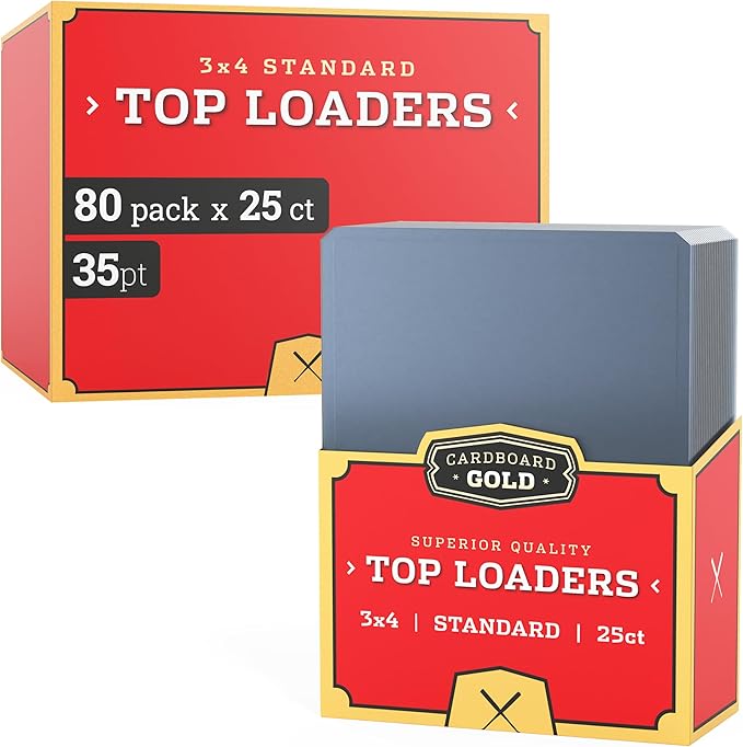 Cardboard Gold - 35pt Top Loaders for Cards - 2000 Count - Premium 3x4 Inch Trading Card Toploaders - Protect Your Baseball and Sports Cards with These Crystal Clear Hard Plastic Sleeves Protectors