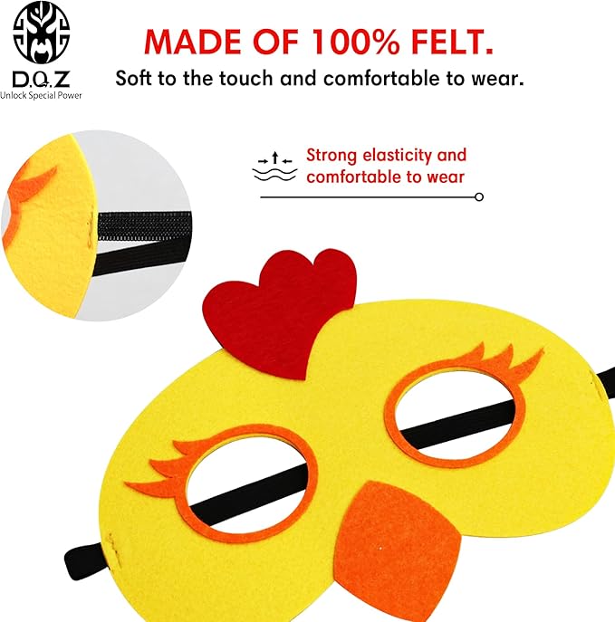 D.Q.Z Bird-Wings-Costume for Kids Dress Up, Felt Feathered Owl Parrot Chicken Animal Role Play Costume, Gift for Girl Boys