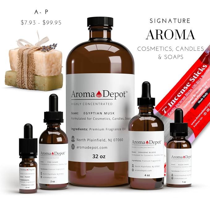 Aroma Depot Dragon's Blood Fragrance Oil 120ml PremiumDragon's Blood Essential Oil with Dropper for Candle Making, Soap Making & Bath Bombs. Undiluted & Alcohol-Free Scented Oil. (4 fl oz.)