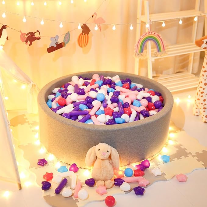 STARBOLO Ball Pit Balls for Toddlers - Macaron Ball Pit Balls Crush Proof Plastic Toy Balls for Toddlers Ball Pits, Ball Pit Play Tent, Baby Pool Water Toys,500pcs