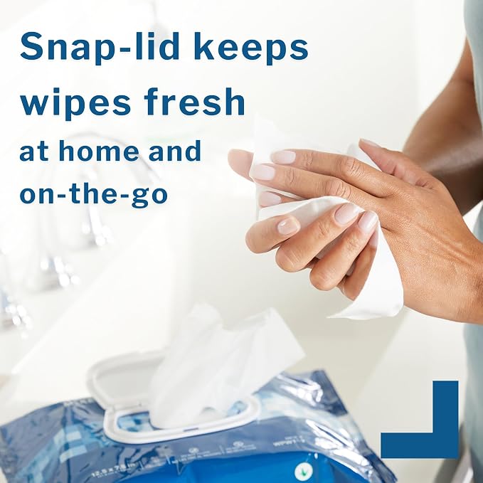 McKesson Washcloth Wipes, Scented - Disposable Wet Wipes for Adults - Alcohol-Free - No-Rinse Formula - Snap Lid Soft Pack, 96 Count, 1 Pack