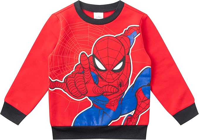 Marvel Spider-Man Boys 2 Piece Sweatshirt and Pants Set for Toddlers and Big Kids