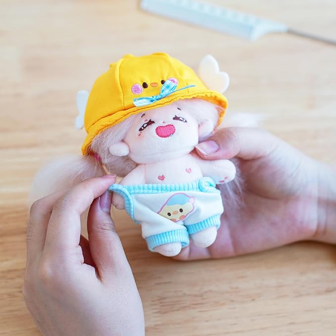 CALEMBOU Doll Clothes, Cute Macaron Animal Series Doll Clothing Suit for 15cm Plush Dolls, Kawaii 6.7 Inches Doll Accessories Toys Gifts for Girls(Only Clothes) (Yellow Duck)