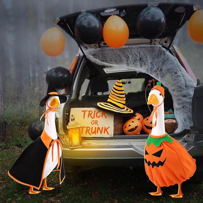 3 Set Thanksgiving Day Goose Outfit Lawn Porch Costume Plastic Goose Clothing for 23" Outdoor