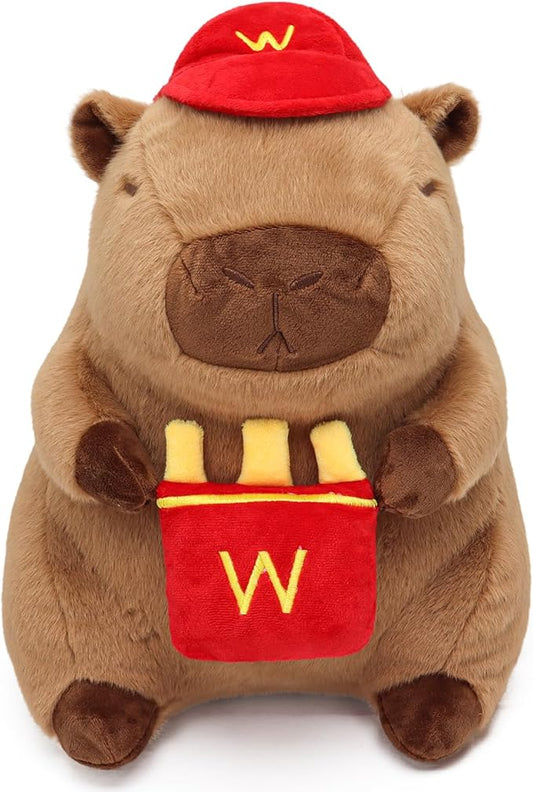 French Fries Capybara Plush 13.7inch, Cute French Fry Capybara Stuffed Animal Giant Capibara Plushies Pillow Toy Gifts for Boys Girls Kids