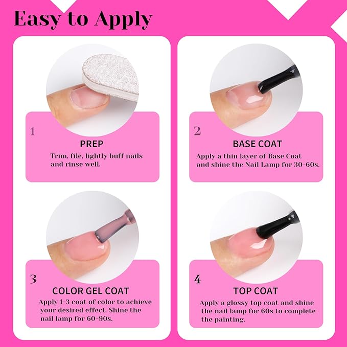 Hot Pink Gel Nail Polish, 0.51 Fl Oz Soak Off UV LED Lamp Neon Fuchsia Pink Gel Polish for Nail Art Starter or Manicure Salon