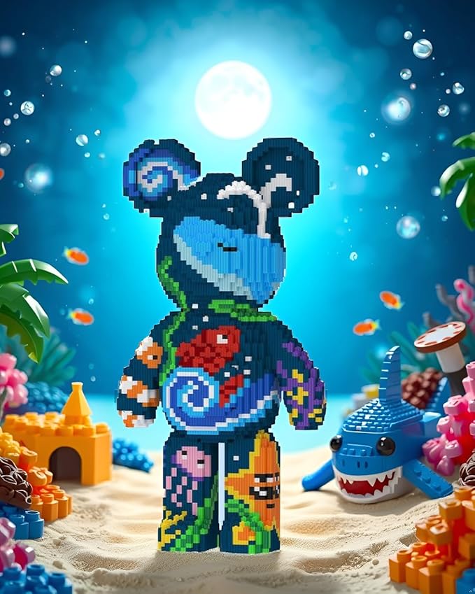 GAMTIM Animal Ocean Bear Bear Model Set,(9435Pieces) –Ornaments Building Blocks