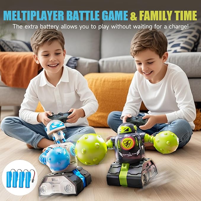 Remote Control Fighting Robots Game Set of 2, RC Ejecting Battle Bots with Light & Sound, Fun Electronic Battle Robots Toys, Christmas Birthday Gifts for Kids Boys Age 6+ Year Old