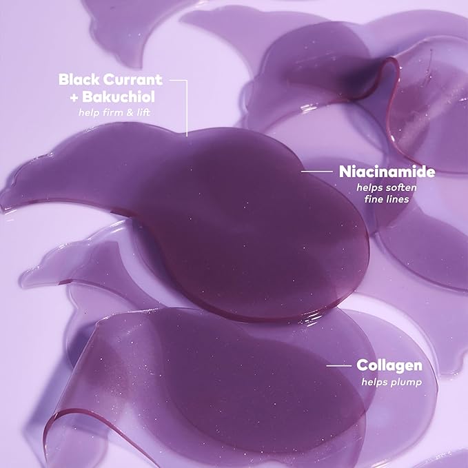 The Original MakeUp Eraser Firming Clouds Hydrogel Undereye Masks - Visibly Firms with Niacinamide, Collagen & Black Currant - Non-irritating and Fragrance Free- 20 Pairs - Tongs Included