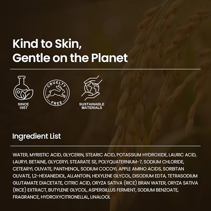 SKINFOOD Rice Daily Cleansing Foam 150ml - Delicate, Fine, and Smooth Brightening Cleansing with Fermented White Rice Ingredients - Firming Bubble Facial Foam Cleanser - For Men and Women (5.07 fl. oz.)