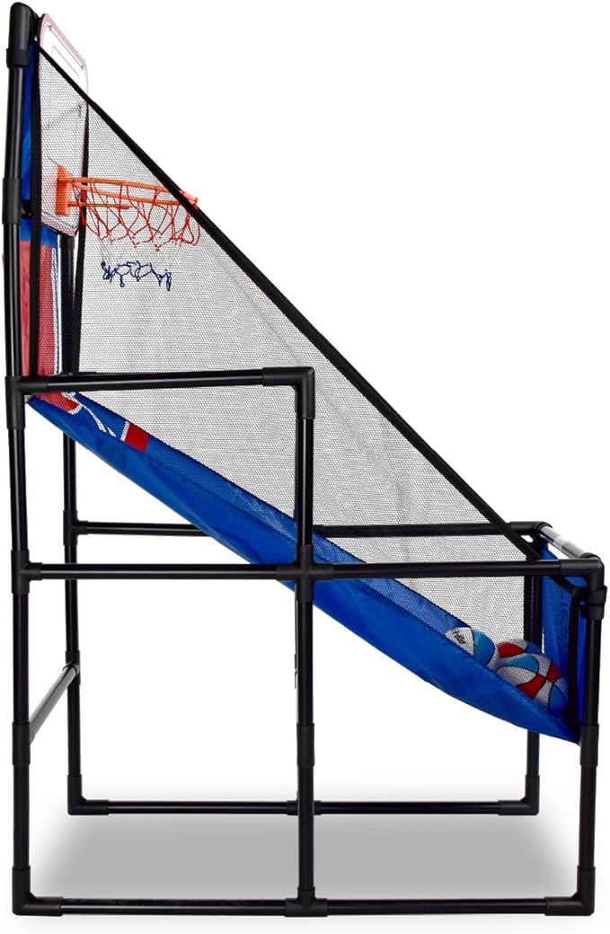 Pop-A-Shot Lil’ Pop Game | Indoor Arcade Basketball Hoop for Kids Age 3-6 | 3 Balls & Sticker Pack | Electronic Scoreboard, Music, Sound FX