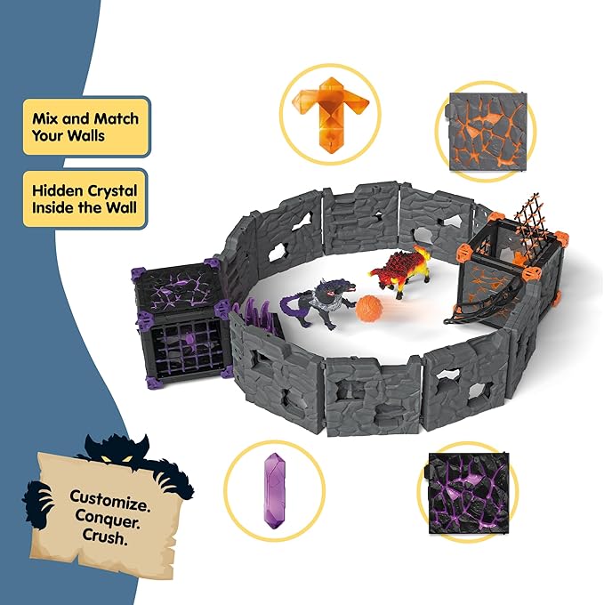 Schleich Eldrador Creatures - 34 PC Shadow Battle Cave with Bug Toy Playset - Insect Figurine for Boys and Girls with Expandable Fortress - Interactive, Imaginative Play for Kids Ages 7+ | 42675