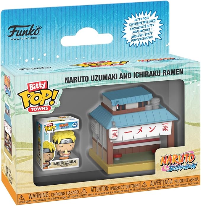 Funko Pop! Bitty Town: Naruto Shippuden - Ichiraku Ramen - Naruto Uzumaki - 0.9 Inch and 2 Inch (5.1 Cm) - Anime Collectable - Gift Idea - Toys for Kids & Adults