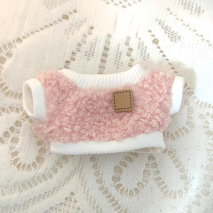 Clothes Set for Dolls Accessoriess (No Doll), Cute Kawaii Outfit Set 5 Pieces for 15cm 17cm Doll, Dress Up Doll Clothing Set Replacement with Hat Glasses Sweater Shoes