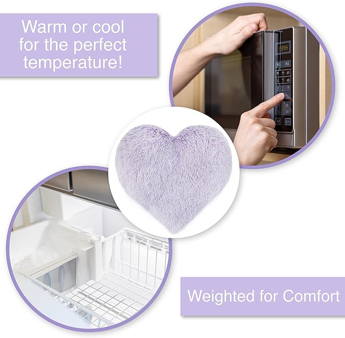 1i4 Group Cozy Microwavable Plush Toys - Heated Stuffed Heart Shape - Heatable Coolable Bedtime Comfort Plushie - Lavender Scent