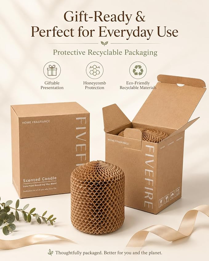 Apple Pie Home Scented Candles, 13oz Organic Soy Wax, 76-Hour Clean Burning, Natural Candles Non Toxic, Warm & Sweet Gourmand Scent for Relaxation, Aromatherapy Housewarming Candle for Men Women