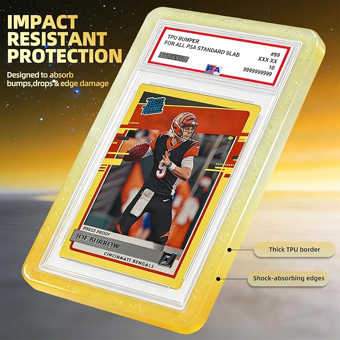 NAKIS Slab Guard for PSA Graded Cards, 1 Pack TPU Slab Protector Graded Bumper Guard for PSA Graded Card Only, Gradient Color Glitter Limited Edition, COLOR7