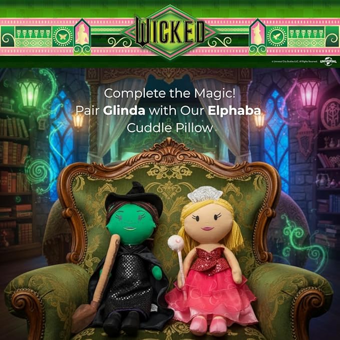 Wicked Movie Glinda The Good Witch Plush Cuddle Pillow, Super Soft & Cozy, (Officially Licensed Product) by Franco Collectibles