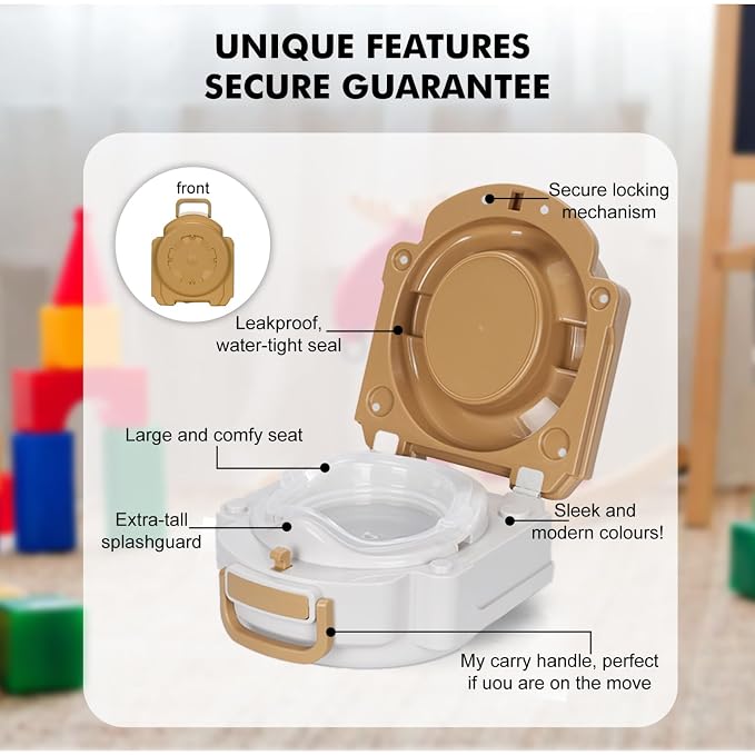 Baby Carry Potty,Portable Potty for Toddler Kids Travel,Toddler Potty Toilet, Carry Baby Potty Toddler Toilet Seat for Camping Park Outdoor,Children Car Potty (Brown)