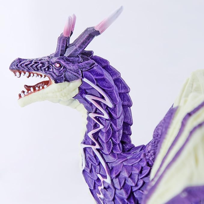RECUR Thunder Dragon Action Figurine, 7.4 Inch Purple Dragon Toys for Boys Girls Kids, RPG Figures Miniatures for Tabletop Display & Roleplaying, Collectors Toy Age 3 +