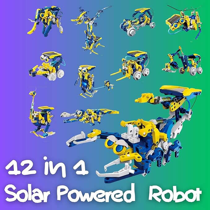 STEM Toys for Boys Age 8-12, Science Kit Solar Robot Christmas Birthday Easter Gifts for 8-14 Year Old Boys, Building Game Robots for Ages 9 10 11 12 13 14