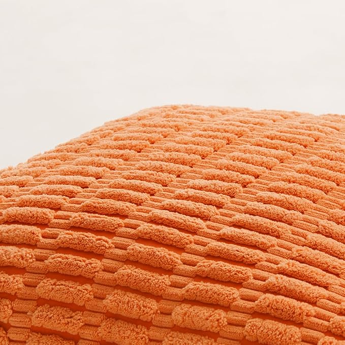 Fancy Homi 4 Packs Decorative Throw Pillow Covers for Living Room Couch Bed, Modern Farmhouse Boho Home Décor Accent Cushion Case, 16" x 16", Orange